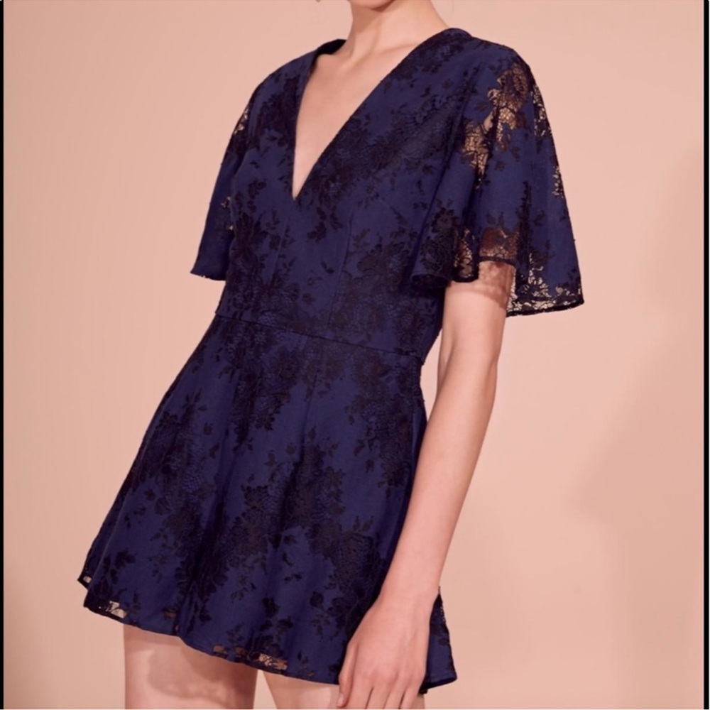 Keepsake Navy Blue Black Lace This Love Playsuit Romper